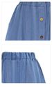 K Women's Loose A-Line Denim Dress With Buttons And Elastic Waist_mkmklike.com