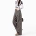 Wild Versatile Style|Versatile For Going Out|Women's Cement Large Pocket Cargo Jeans Gray Long Pants_mkmklike.com