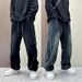 Spring Men's Clothing Casual Wide Leg Pants Trendy Design Large Pockets Drawstring Elastic Waist Jeans_mkmklike.com