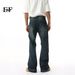 EF JEANS | 2025 Spring New Korean Version Of Micro-pull Retro Blue Slim And Thin Vibe Denim Casual Trousers_mkmklike.com