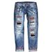 Women's Clothing Slim Fit Printed Denim Trousers For Women Fashionable_mkmklike.com