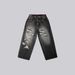 Y2k Vintage Washed Denim Jeans For Men & Women - High Street Retro Straight Leg Pants With Flared Design_mkmklike.com