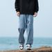 Men's Clothing Classic American Vintage Straight-Leg Jeans For Men – Relaxed Fit Comfortable Cotton Denim Pants With Adjustable Waist_mkmklike.com