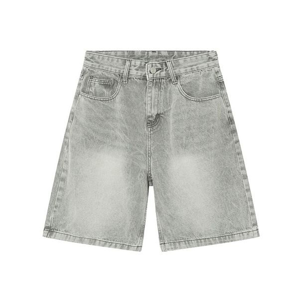 Men's Clothing Summer New Retro Distressed Blue Denim Shorts Men's Loose Straight Shorts Versatile Hot Pants Trendy Brand_mkmklike.com