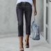 Women's High-Waisted Cropped Skinny Jeans Slim Fit Fashionable Trousers_mkmklike.com