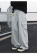 Washed Retro Side Three-dimensional Pocket Jeans Autumn Trendy Brand Straight Loose Long Pants Q_mkmklike.com