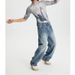 Men's Clothing Heavyweight Bamboo Washed Denim Jeans Loose Fitting Wide Leg Trousers For Men And Women Street Style Retro High Street_mkmklike.com