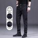 Men's Stretch Denim Jeans Casual Long Pants Thickened Straight Leg Autumn Winter Style_mkmklike.com
