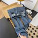 Women's Heavy Duty Rhinestone Embroidered Low Rise Denim Jeans Slimming Straight Leg Floor Length Pants Spring Retro Millennial Style_mkmklike.com