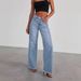 K New Denim Pants For Women, Loose And Casual Straight Leg Wide Leg Pants_mkmklike.com
