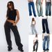 Women's Clothing Waist Non Elastic Straight Denim Trousers For Women_mkmklike.com