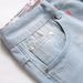 Men's Distressed Denim Shorts With Rip And Bleach Effects, Light Blue Casual Cargo Pocket Knee-Length Shorts For Street Style_mkmklike.com
