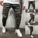 Men's Clothing Camouflage Overalls Multi Pocket Small Feet Elastic Slim Fashion Jeans_mkmklike.com
