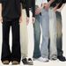 Streetwear Relaxed Fit Jeans – Mid-Rise Distressed Denim Pants With Flared Hem (S-3XL, Vintage Washed, Unisex Baggy Trousers For Urban Styling)_mkmklike.com