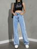 Classic Straight-Leg Jeans – Mid-Rise Washed Denim Pants – Casual & Office Wear_mkmklike.com