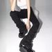 Pleated Elastic Black High-Waisted Jeans For Women, Spring New American High Street Style, Flared Washed Long Pants_mkmklike.com