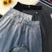 Men's Casual Jeans Loose Fit Straight Leg Mid Waist High Street Style Retro Fashion Blue Black Gray Light Blue Cotton_mkmklike.com