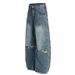 Autumn New Dachshund Dog Embroidery Washed Scimitar Jeans For Men And Women 2025 Loose Vintage Wide-Leg Pants_mkmklike.com