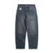 Nordmann Muqiu Clothing | Fleece-Lined Thickened American Cleanfit Washed High Street Jeans Men's Loose Straight Wide-Leg Pants_mkmklike.com