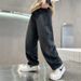 Woven Genius Whale Children's Jeans Spring And Autumn New Wide-Leg Loose Straight-Leg Student Boys' Pants Korean Version_mkmklike.com