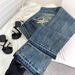 Women's Vintage Low-Rise Flared Jeans Retro Blue Distressed High-Waisted Stretch Denim Pants with Embroidery_mkmklike.com