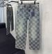 Men's Checkerboard Denim Jeans - High Street Hip Hop Style, Straight Fit, Classic Indigo Blue, Cotton Comfort_mkmklike.com