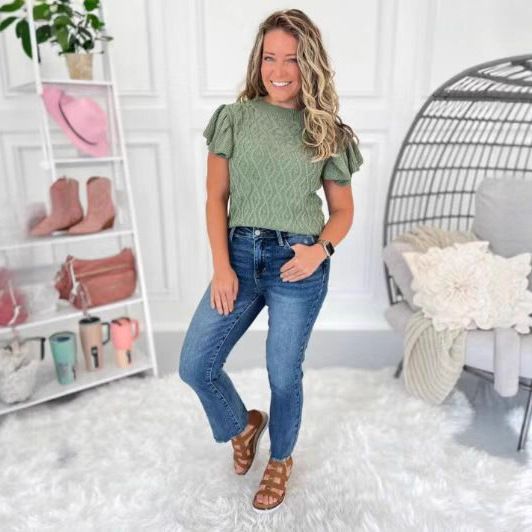 Women’s Stretch Flared Jeans – Vintage-Inspired Mid-Rise Bootcut (XS-3XL, Dark Blue/Light Blue/Black, Comfort Fit)_mkmklike.com
