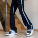 Men's Clothing Men's Black And Gray Slightly Flared Jeans Slim Fit Straight Leg Cargo Pants Exuding Cool Sophisticated High Street Style_mkmklike.com