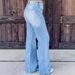 Women's High-Waisted Washed Wide-Leg Jeans – Vintage Stretch-Free Denim Pants For Casual & Office Wear (Blue, 95% Cotton)_mkmklike.com