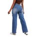 Women's Clothing Women's High-Waisted Ripped Jeans High Elasticity Loose Straight Leg Fashion Denim For Formal & Casual For Women_mkmklike.com