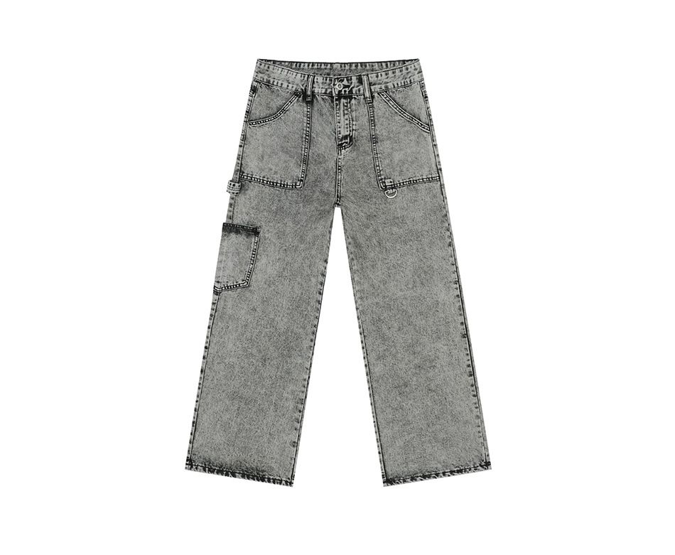 EF JEANS | 2025 Spring New Retro Washed Tooling Straight Pants Men's And Women's Same Snowflake Denim Trousers_mkmklike.com