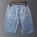 Men's Clothing Summer Elastic Waist Men's Denim Shorts Loose High Elastic Comfortable Mid Waist Denim Shorts_mkmklike.com