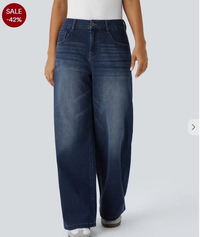 Women’s Vintage Washed Baggy Jeans – 90s Retro Wide-Leg Denim Pants (Light Blue/Navy/Indigo, Sizes S-2XL, Mid-Rise Relaxed Fit)_mkmklike.com
