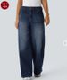 Women’s Vintage Washed Baggy Jeans – 90s Retro Wide-Leg Denim Pants (Light Blue/Navy/Indigo, Sizes S-2XL, Mid-Rise Relaxed Fit)_mkmklike.com