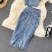 Women's Sexy Short Camisole High Waist Denim Skirt_mkmklike.com