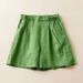 Women's Clothing cotton and linen back waist elastic wide leg pants shorts _mkmklike.com