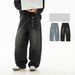 Men's Clothing Retro Washed Silhouette Jeans Spring Split Structure Scimitar Loose Long Pants_mkmklike.com