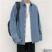Harajuku Style Men's Denim Shirt Long Sleeve Hong Kong Style Casual Loose Spring And Autumn Shirt Men's Top Trendy Coat_mkmklike.com