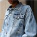 Men's Casual Denim Jacket Trendy Lapel Cardigan Korean Versatile Spring Fashion Slight Stretch Polyester_mkmklike.com
