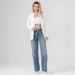 Women's High-Waisted Wide-Leg Jeans – Stretchy Cotton Denim, Long Length, Retro Blue, Office & Casual Wear (Relaxed Fit, Comfortable & Stylish)_mkmklike.com