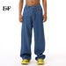 JEANS | 2024 Summer New Product, Thin Tencel American Dark Blue Straight Tube Loose Jeans, Simple And Versatile_mkmklike.com