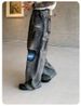 Men's American Vintage Washed Gray Distressed Straight Leg Jeans - Casual Loose Fit Denim Pants For Teen Boys_mkmklike.com