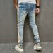 Slim Fit Stretch Denim Jeans For Men - Classic Straight Leg Comfortable Cotton Jeans With Mid-Rise Waist & Zipper Fly_mkmklike.com
