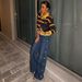 Women's Casual Mid-Waist Loose Straight Leg Jeans Button Detail Spring Arrival Fashion Denim Jeans England Style_mkmklike.com