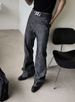 Men's Retro Slim Flared Jeans High Street Style Trendy Casual Washed Floor Length Trousers_mkmklike.com