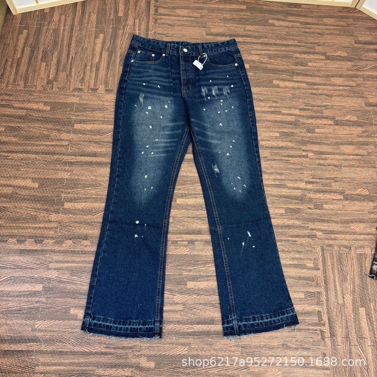 Men's Clothing Vintage Straight-Leg Baggy Fit Selvedge Denim Jeans – Classic 5-Button Fly & Redline Stitching For Men (S-Xl, Black)_mkmklike.com