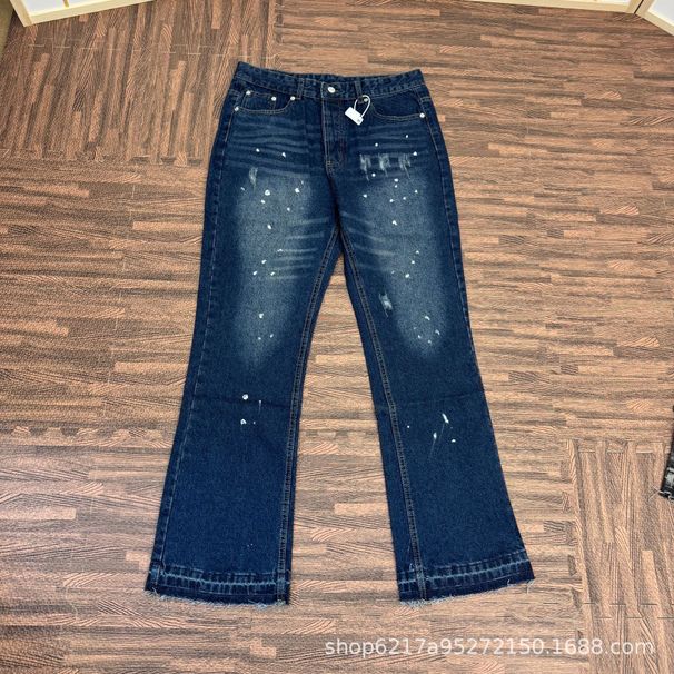Men's Clothing Vintage Straight-Leg Baggy Fit Selvedge Denim Jeans – Classic 5-Button Fly & Redline Stitching For Men (S-Xl, Black)_mkmklike.com