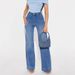 Women's Relaxed Fit Straight Leg Jeans - High Waist Washed Denim Pants For Casual Comfort (Light Blue, Vintage Blue)_mkmklike.com