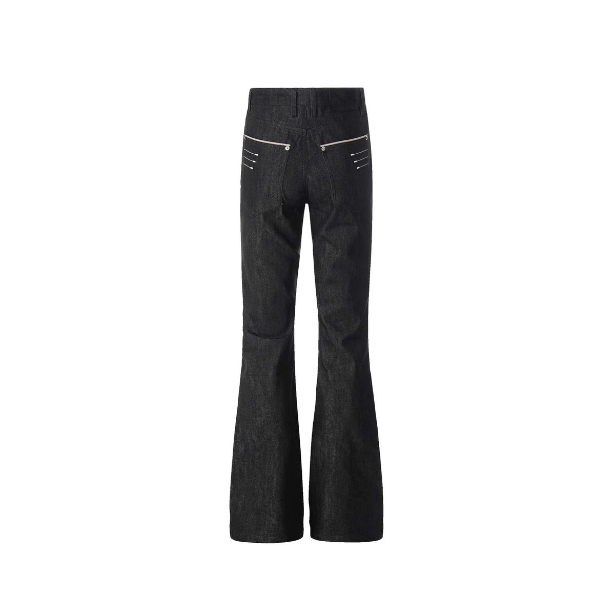 Men's Flared Stacked Raw Denim Jeans Narrow Width Embroidered Specially Formulated Flattering Versatile Workwear_mkmklike.com