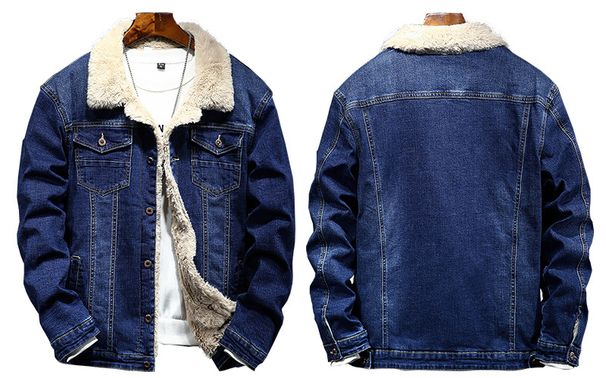 Men's Clothing New Men's Thickened Jacket Autumn And Winter Imitation Lamb Wool Winter Coat Foreign Trade Plus Velvet Denim Jacket Men_mkmklike.com